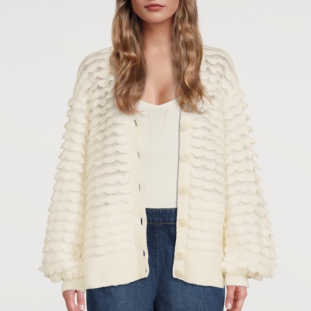 Zimmermann Scalloped Alpaca Blend Cardigan - Picture 1 of 12
